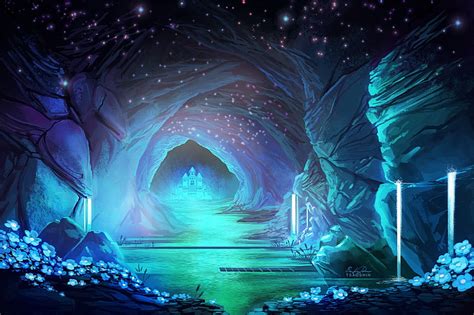 HD wallpaper: cave with water digital wallpaper, Undertale, waterfall, night | Wallpaper Flare