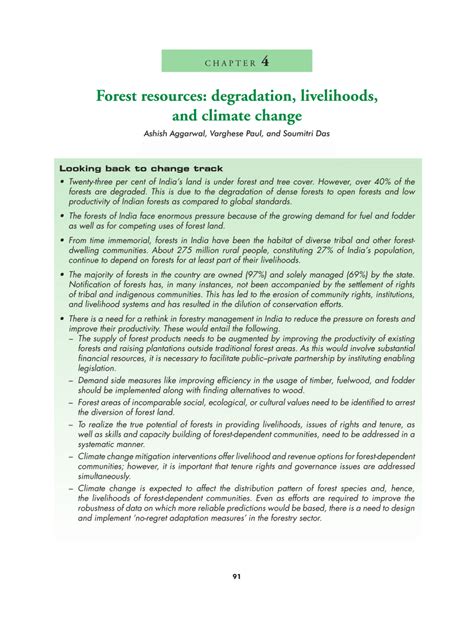 (PDF) Forest resources: degradation, livelihoods, and climate change