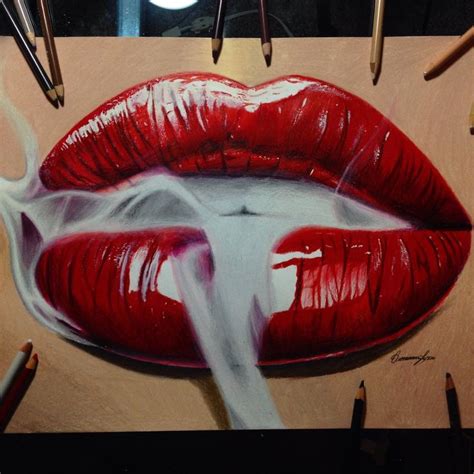 Lip drawing using Prismcolor pencils art drawing Art for the ... #LipArtSimple | Lips painting ...