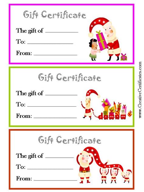 Printable Christmas Gift Certificate | New Calendar Template Site