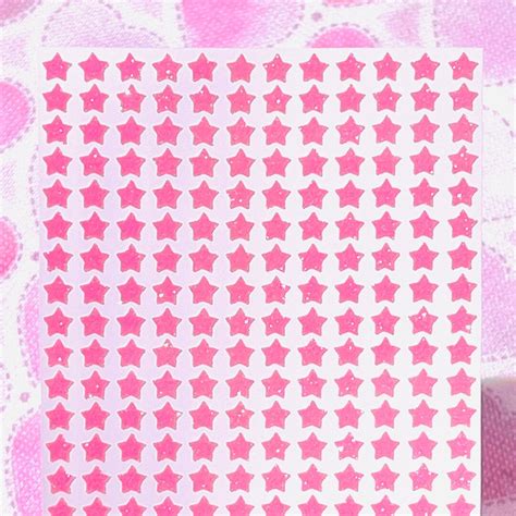 Pink Glitter Star Stickers Tiny 0.25 Inch 264 Stickers Cute Scrapbooks Planners Invitations ...