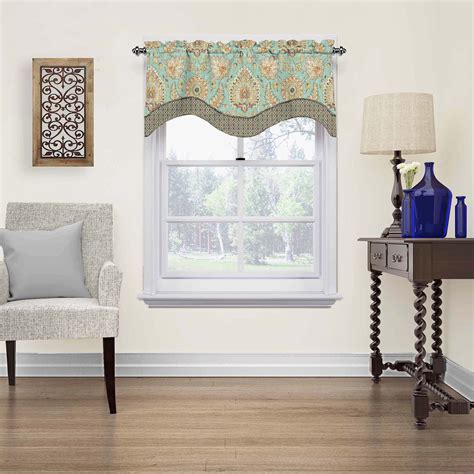 WAVERLY Valances for Windows - Clifton Hall 52" x 18" Short Curtain Valance Small Window ...