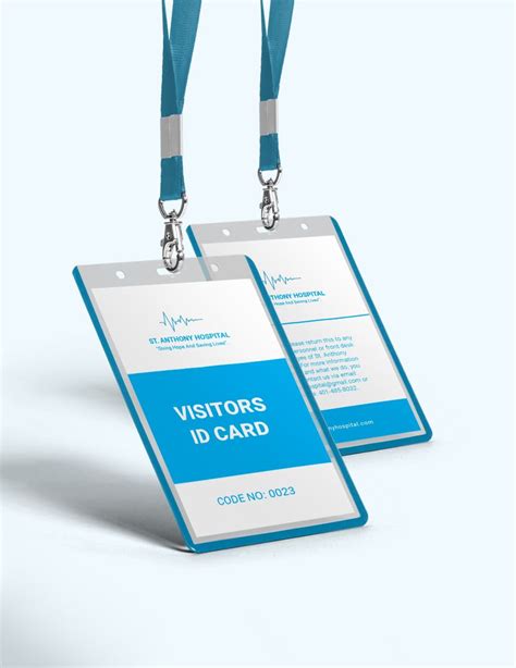 Hospital Visitor ID Card Template in Pages, Word, Illustrator, PSD, Publisher - Download ...