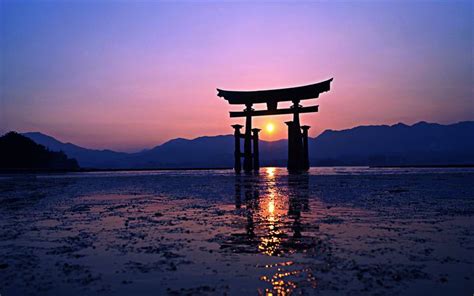 Download wallpapers Torii, 4k, Japanese gate, sunset, HDR, gate in the water, Asia, Japan ...