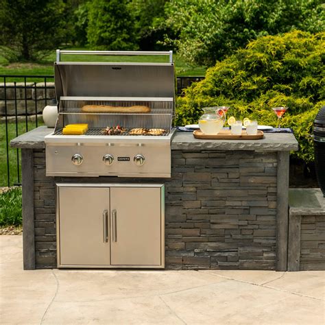 6' Grill Island - Stacked Stone | Stone Gray - Coyote Outdoor Living