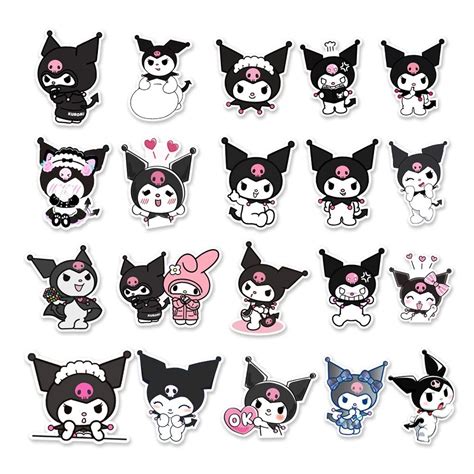 Kuromi Stickers in 2024 | Hello kitty pictures, Kawaii printables, Cute stickers