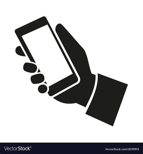 Mobile phone in hand icon Royalty Free Vector Image