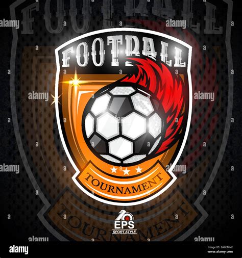 Soccer ball with fire trail in center of shield. Sport logo for any football team Stock Vector ...