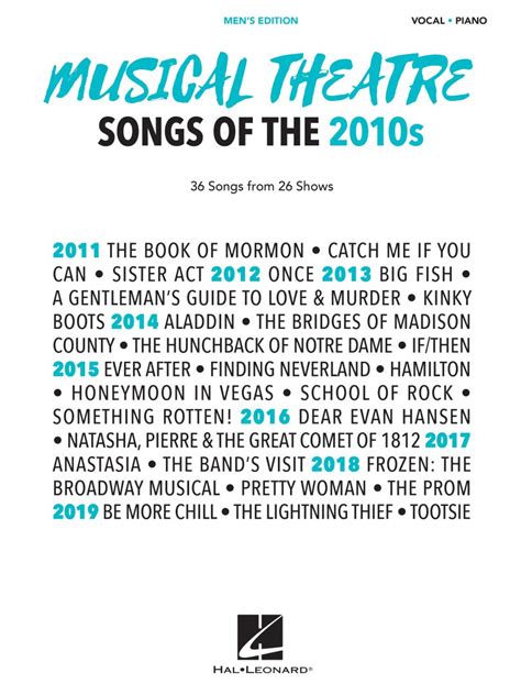 Musical Theatre Songs of the 2010s: Men's Edition: 36 Songs from 26 Sh