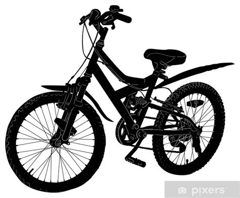 Sticker bicycle black silhouette on white - PIXERS.HK