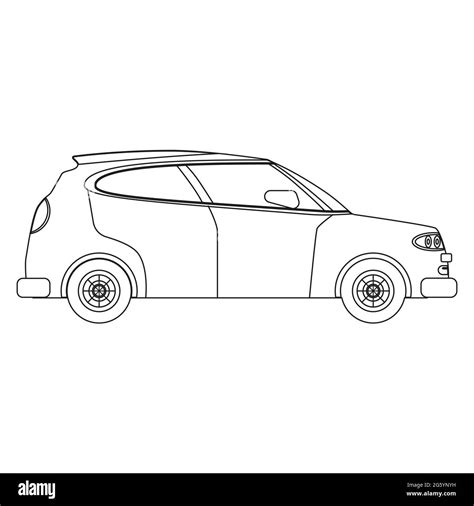 Car side view line drawing vector hi-res stock photography and images - Alamy