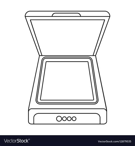 Scanner icon in outline style isolated on white Vector Image