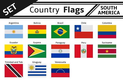 set countries flags south america | Illustrations ~ Creative Market