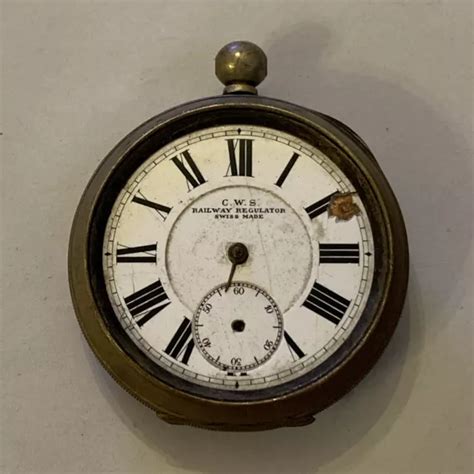 VINTAGE C.W.S RAILWAY Regulator Swiss Made Pocket watch Spares £12.50 - PicClick UK