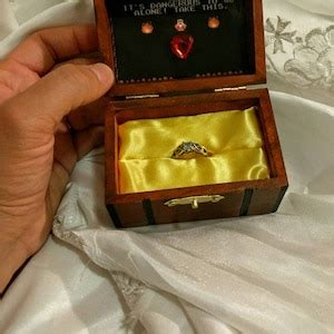 Nintendo Inspired Zelda Engagement Ring Box W/ Quote Inside it's Dangerous to Go Alone...take ...