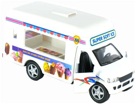 Buy 5 Kinsfun Softy Ice Cream Truck Diecast Model Toy with pull back action Online in India ...