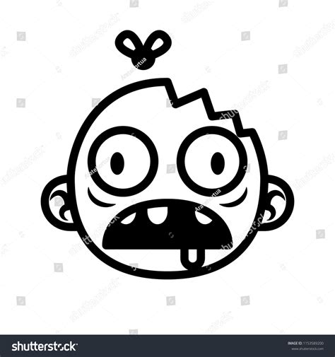 Vector Cartoon Zombie Face Isolated On Stock Vector (Royalty Free) 1153589200 | Shutterstock