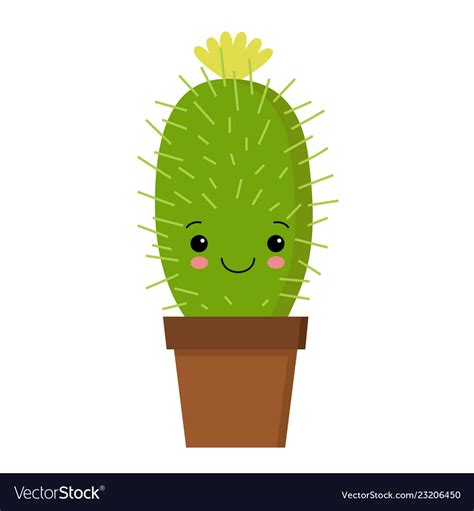 Cute cartoon cactus with funny Royalty Free Vector Image