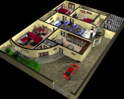 House plan and Interior Design 3d Free 3D Model - .max - Free3D