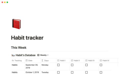 Notion Template Gallery – Habit tracker