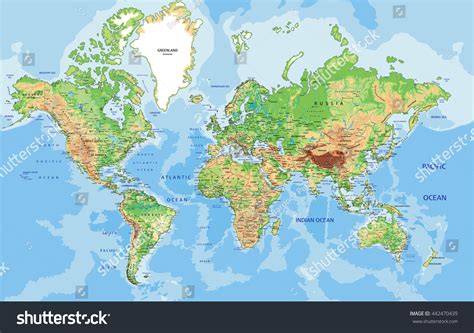 Labeled Physical Map Of The World | Draw A Topographic Map