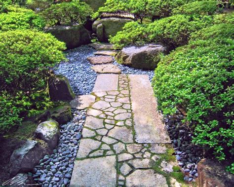 small japanese garden design ideas with stone walkway