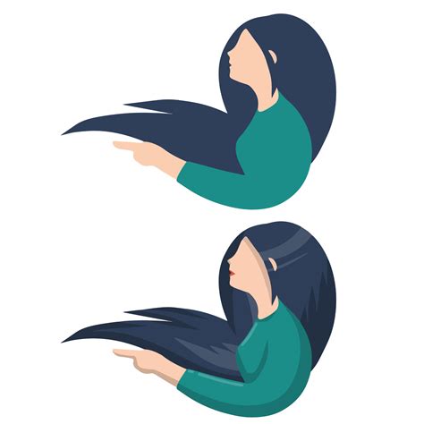 Silhouette of woman. Young girl with long hair. 8948857 Vector Art at Vecteezy