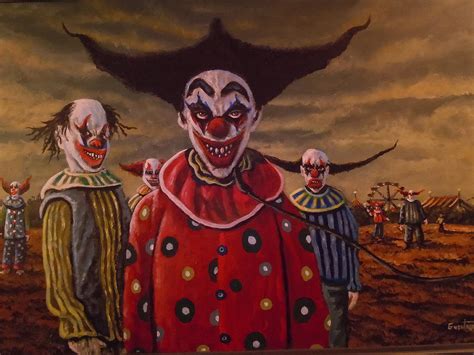 Evil Clown Traveling Carnival Painting by James Guentner