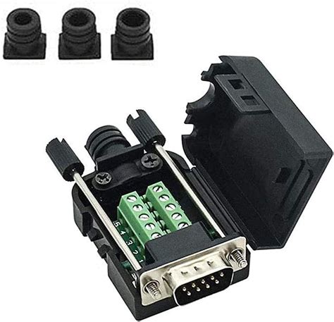 Connector DB9 RS232 D-SUB Male Serial Adapter 9-pin Port Adapter to Terminal Connector Signal ...