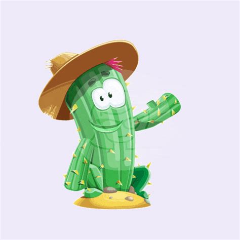 Cartoon Cactus Plant Character Animated GIFs | GraphicMama