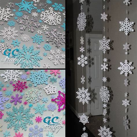 Paper Snowflake Garland in ANY color combination and by GCBaby | Snowflake garland, Frozen party ...