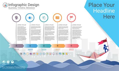 Business Infographics Template, Milestone Timeline or Road Map with ...