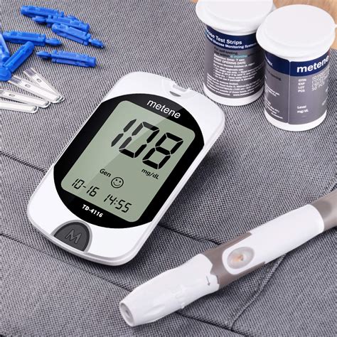 Metene TD-4116 Diabetes Testing Kit, 50 Glucometer Strips, 50 Lancets, 1 Blood Glucose Monitor ...