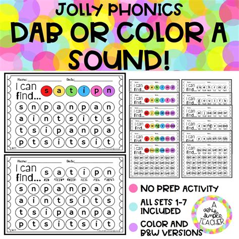 Profes Papel Tijera JOLLY PHONICS Dab or color a sound WORKSHEETS (No prep activity)