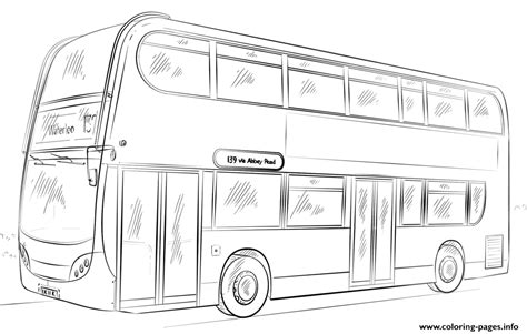 Public Bus United Kingdom Coloring page Printable