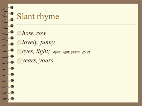 Examples Of Slant Rhyme