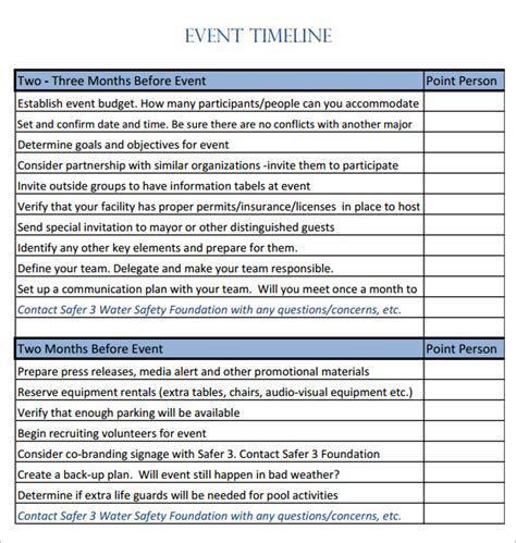 Chronology Of Events Template