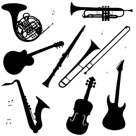 Free Musical Instruments Clipart Black And White, Download Free Musical Instruments Clipart ...