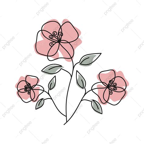 Flower Line Art Vector Hd PNG Images, Cute Minimalist Flower Line Art, Flower Drawing, Flower ...