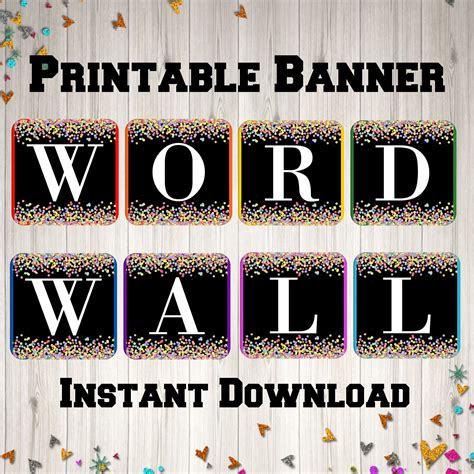 Printable Word Wall Classroom Banner Instant Digital Download Teacher Classroom Decor Sign ...