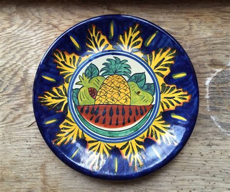 Vintage 11 inch Mexican Talavera plate wall hanging, Mexican pottery, Southwestern decor ...