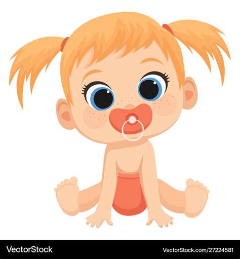 Cartoon child a cute baby Royalty Free Vector Image