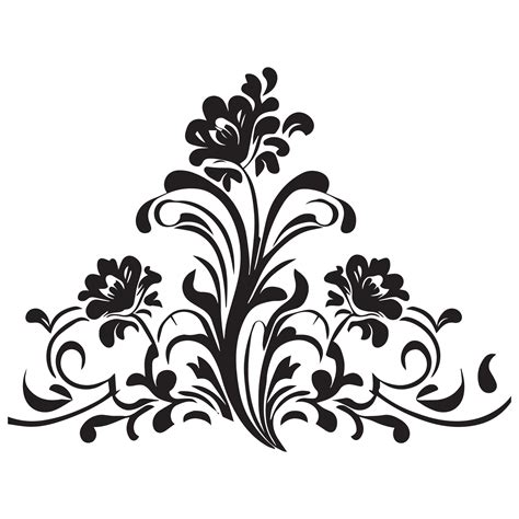 Floral Flower Vector Line art Illustration, Floral Flower vector Silhouette, Flower vector ...