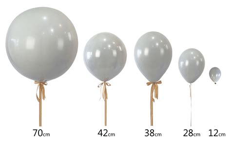 Balloon Size Chart - The Balloon Crew - Sydney