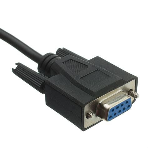 10ft Black Serial Cable, UL, DB9 Female, RS232