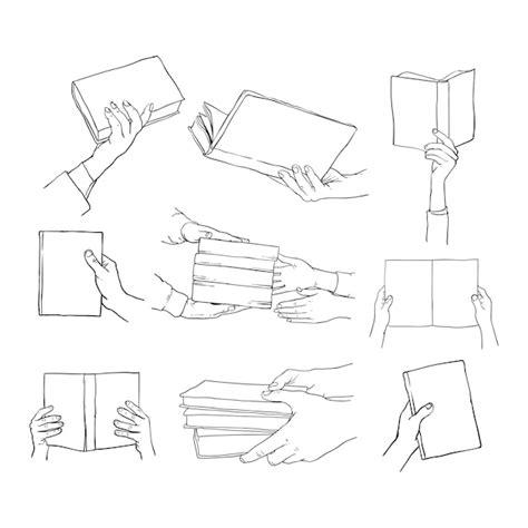 Premium Vector | Sketch of a hand holding a book