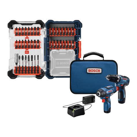 Shop Bosch 2-Tool 12V Cordless Power Tool Combo Kit w/ 40-piece Bit Set at Lowes.com