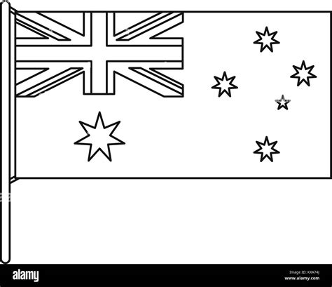 Australian flag icon, outline style Stock Vector Image & Art - Alamy