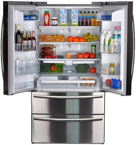 SMETA 36 Inch Counter Depth French Door Refrigerator Bottom Freezer