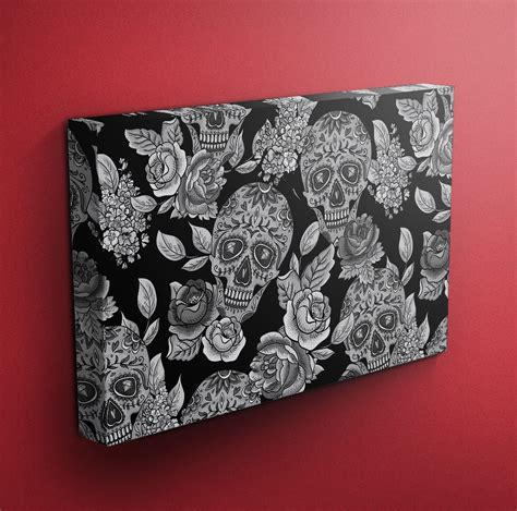 The Original Black Sugar Skull Gallery Wrapped Canvas – Ink and Rags